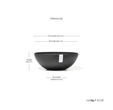 Blumentopf Ecopots Kunststoff Ø 48,2 cm 50,4 x 50,4 x 18,5 cm grau