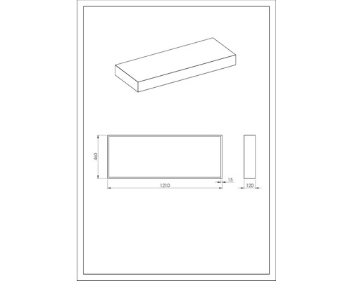 Schéma technique d''une étagère avec cotes