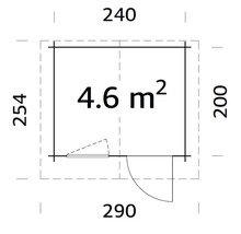 Gartenhaus Palmako Emma 4,6 m² inkl. Fußboden 290 x 250 cm tauchgrundiert