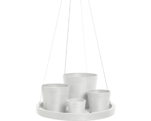 Hängeampel mit vier Pflanztöpfen aus Keramik