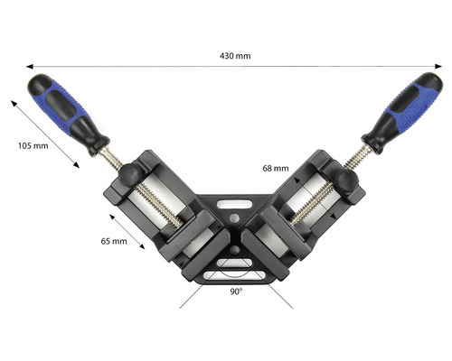 Serre-joint d''angle avec poignées et dimensions