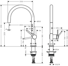 hansgrohe Küchenarmatur TALIS M54 schwarz matt 72804670