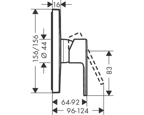 Dessin technique d''un robinet avec dimensions