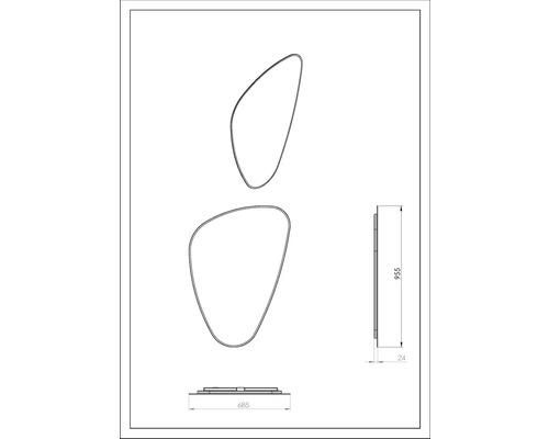 Dessin technique d''un lampadaire avec deux abat-jour et dimensions