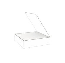 Boîte ouverte en plastique transparent