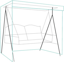 Schéma d''une balançoire de jardin avec toit