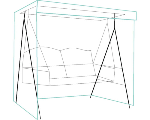 Schéma d''une balançoire de jardin avec toit
