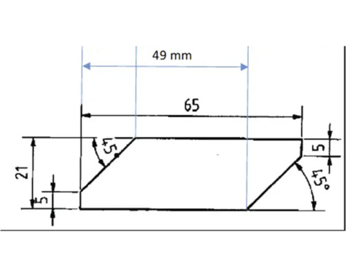 Technische Zeichnung mit Maßangaben