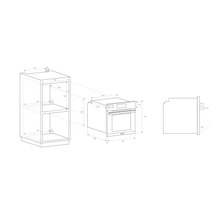 Plan coté d''un four encastrable avec armoire assortie