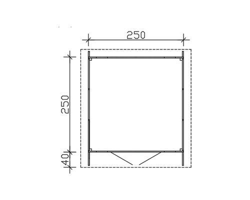 Plan d''une sauna en madriers avec indications de dimensions