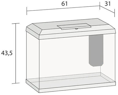 Illustration d''un aquarium avec indications de taille.