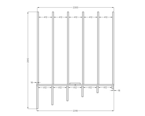 Dessin technique d''une étagère avec dimensions