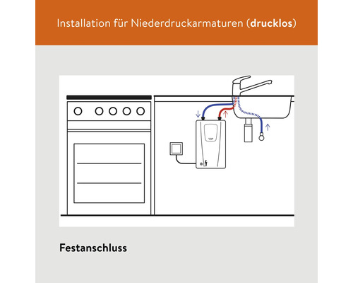 Installation einer Niederdruckarmatur mit Festanschluss