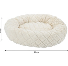 Couchage ovale en peluche pour animaux, dimensions 43 x 13 cm
