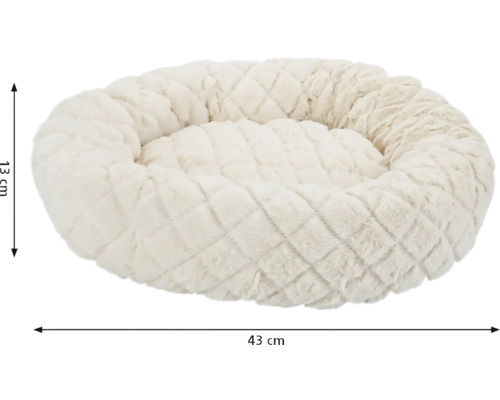 Couchage ovale en peluche pour animaux, dimensions 43 x 13 cm