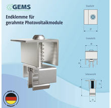 Pince d''extrémité pour modules photovoltaïques encadrés avec dimensions