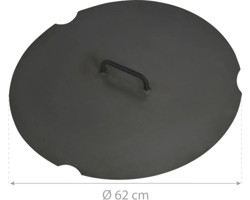 Couvercle de foyer d''extérieur avec un diamètre de 62 centimètres et une poignée