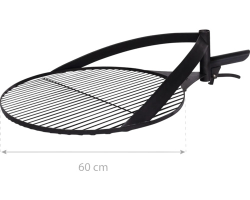 Gril pivotant d''un diamètre de 60 cm pour l''extérieur.