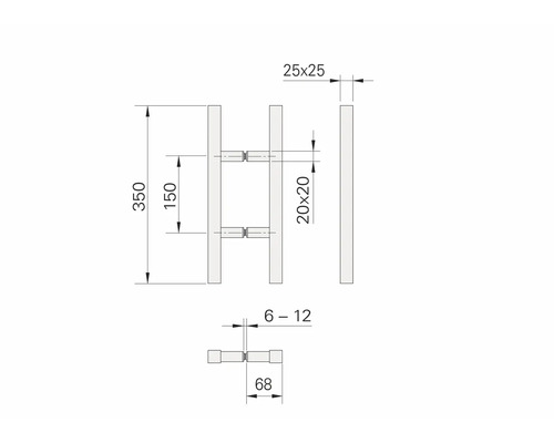 Schéma technique d''un porte-serviettes avec dimensions