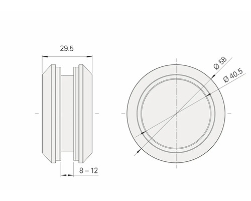 Technische Zeichnung eines Dichtungsrings mit Maßangaben.
