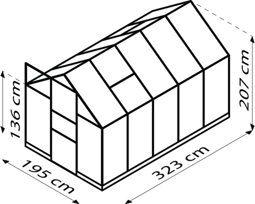 Schéma serre avec dimensions