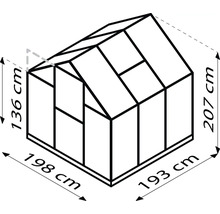 Image d''une serre avec les dimensions