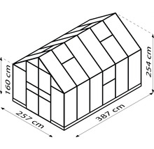 Serre Vitavia Olymp 9900 panneaux alvéolés 4 mm 257 x 386 cm émeraude