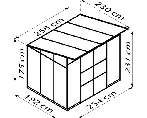 Illustration d''un abri de jardin avec dimensions