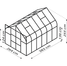 Gewächshaus Vitavia Diana 9900 Hohlkammerplatten 4 mm 264x383 cm Aluminium