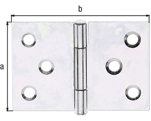 Metallscharnier mit Größenangaben