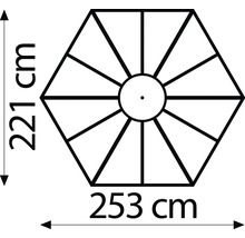 Gewächshaus Vitavia Hera 4500 Einscheibensicherheitsglas/ Hohlkammerplatten 3/6 mm 212x253 cm Aluminium
