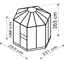 Gewächshaus Vitavia Hera 4500 Einscheibensicherheitsglas/ Hohlkammerplatten 3/6 mm 212x253 cm Aluminium