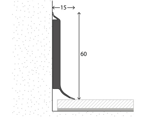 Image d''une plinthe avec des dimensions de 15 sur 60 millimètres