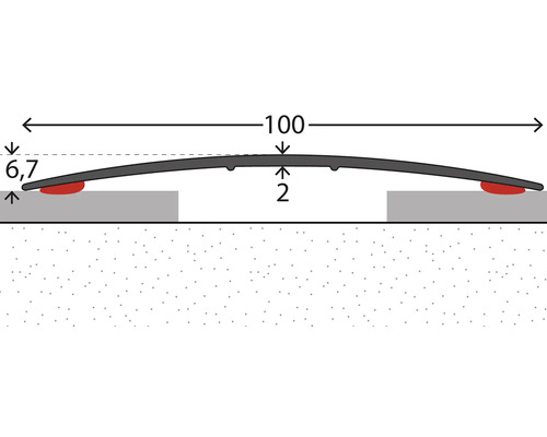 Dessin technique d''un profilé de transition avec indications de dimensions