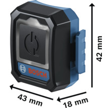 Bosch Logo mit Maßangaben 42 mm x 43 mm x 18 mm
