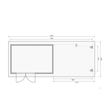 Gartenhaus Karibu Noorvik 8 inkl. Anbaudach 4 m, Rück- und Seitenwand 804,5 x 333 cm natur