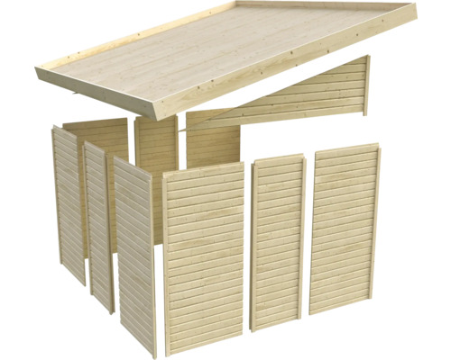 Kit de maison de jardin en bois avec planches et toit