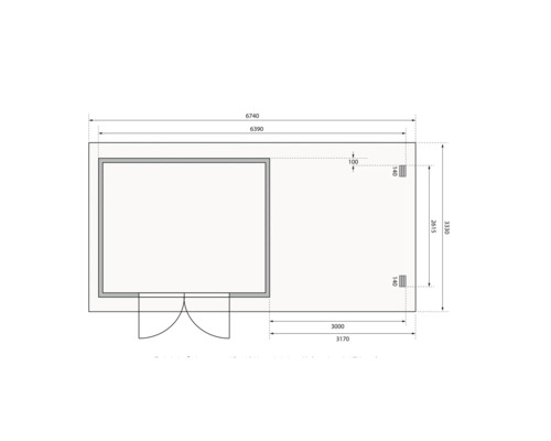 Plan d''un chalet de jardin avec dimensions