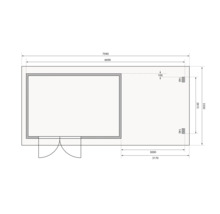 Chalet de jardin en madriers Karibu Noorvik 8 avec toit en appentis 3 m 704 x 333 cm naturel