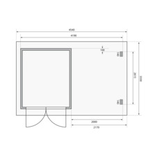 Gartenhaus Karibu Noorvik 4 mit Schleppdach 2 m 454 x 33 cm natur