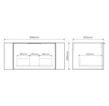 Meuble sous vasque Differnz OLLE lxhxp 90 x 39 cm x 45,5 cm couleur de façade chêne 36.012.41